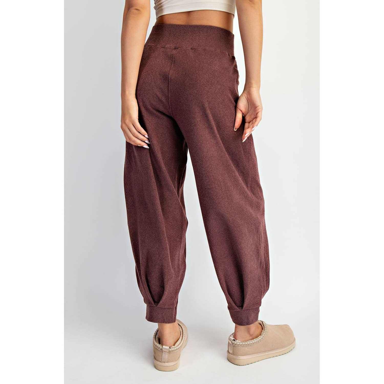 RIB BRUSH COCOON PANT