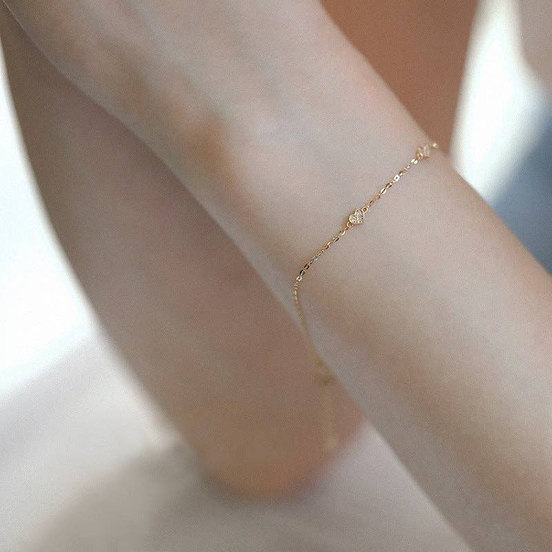 Dainty Gold Triple Heart Bracelet Perimade & Co. LLC