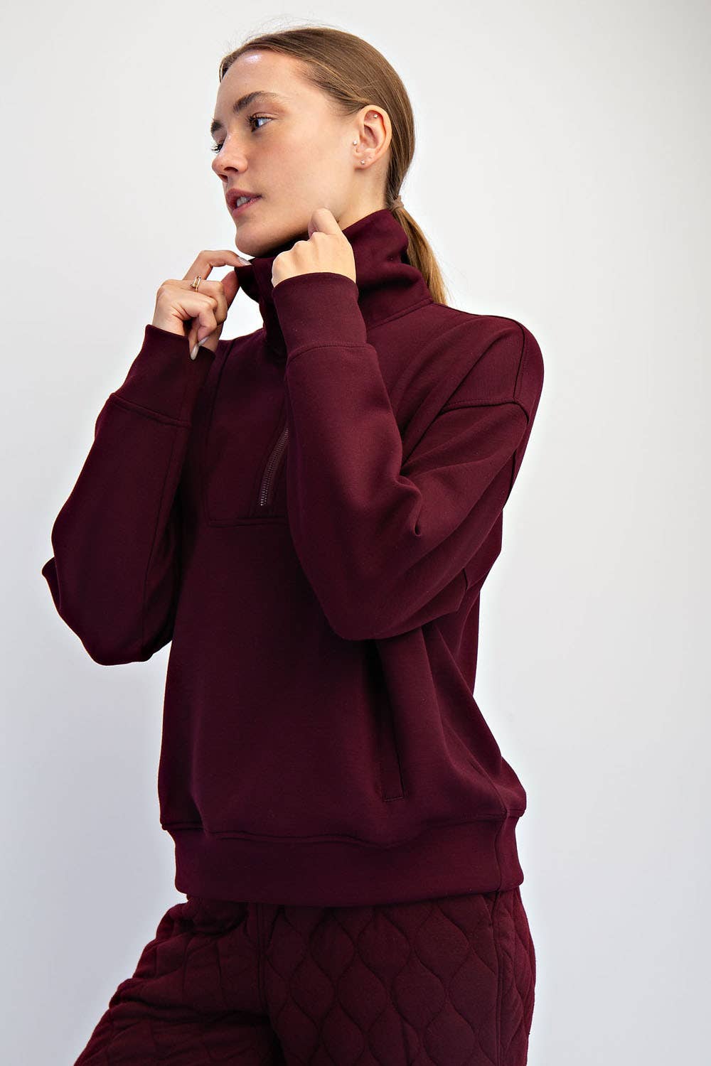 Butter Smooth Quarter Zip Mock Neck Pullover