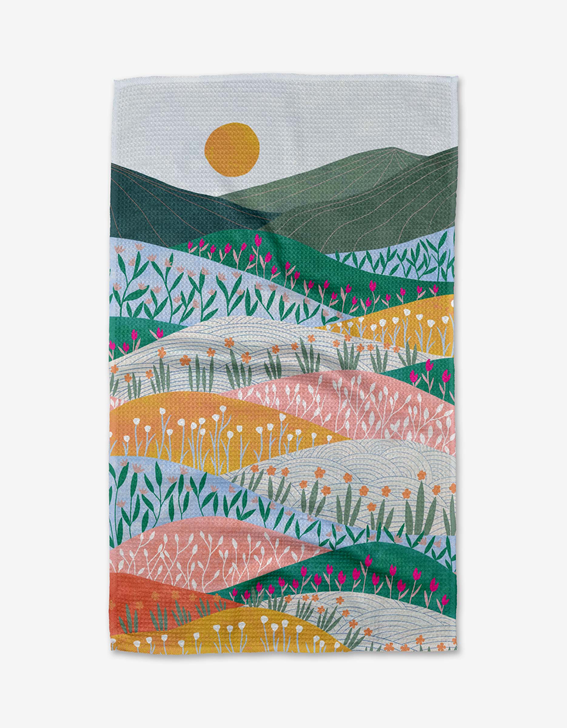 Geometry - Sunrise Mountains Tea Towel