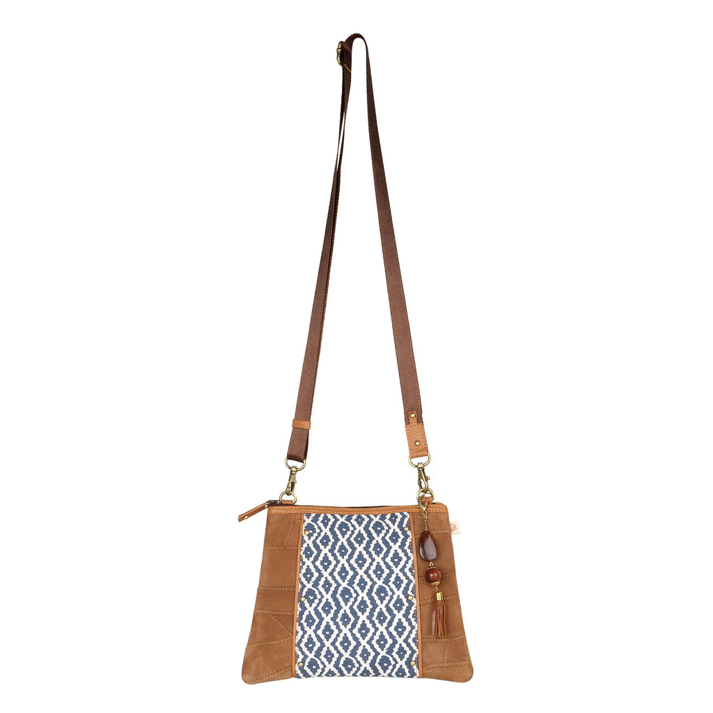 Vaan & Co. - Noa Angled Crossbody Bag - Upcycled Leather & Canvas