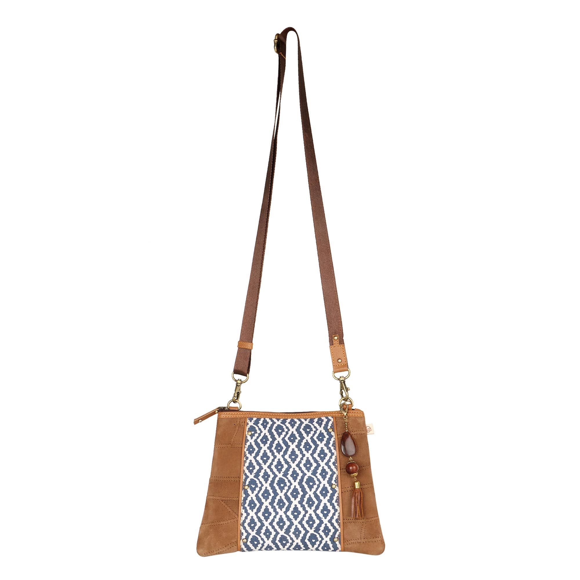 Vaan & Co. - Noa Angled Crossbody Bag - Upcycled Leather & Canvas