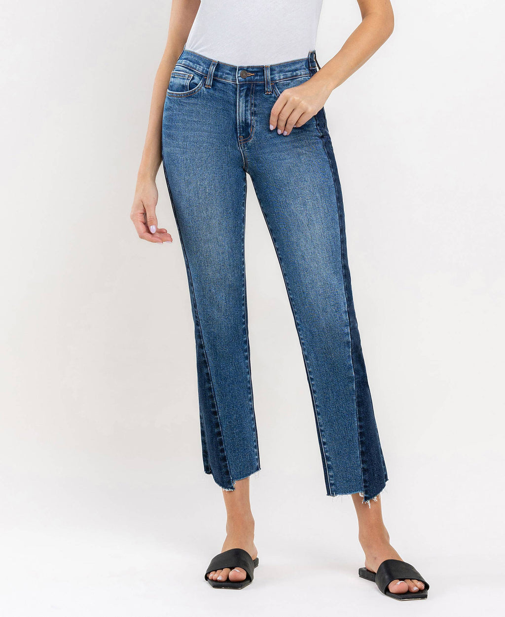 COLOR BLOCK STRAIGHT JEANS T6099