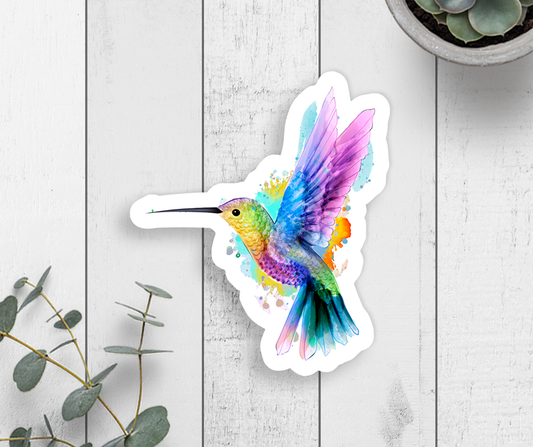 Hummingbird Watercolor Vinyl Sticker Core Expression Design Co