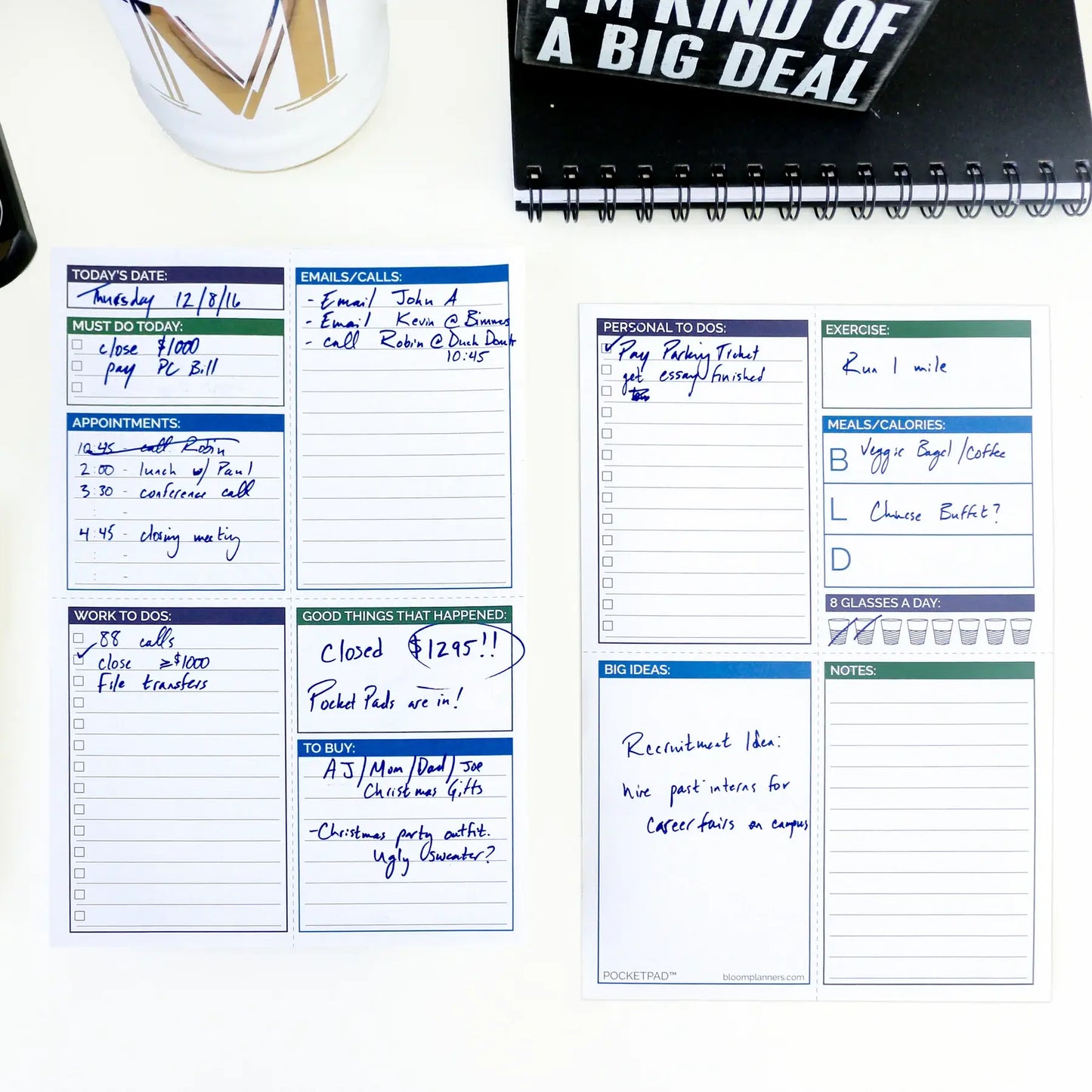 6x9 Double Sided Pocket Pad Core bloom daily planners