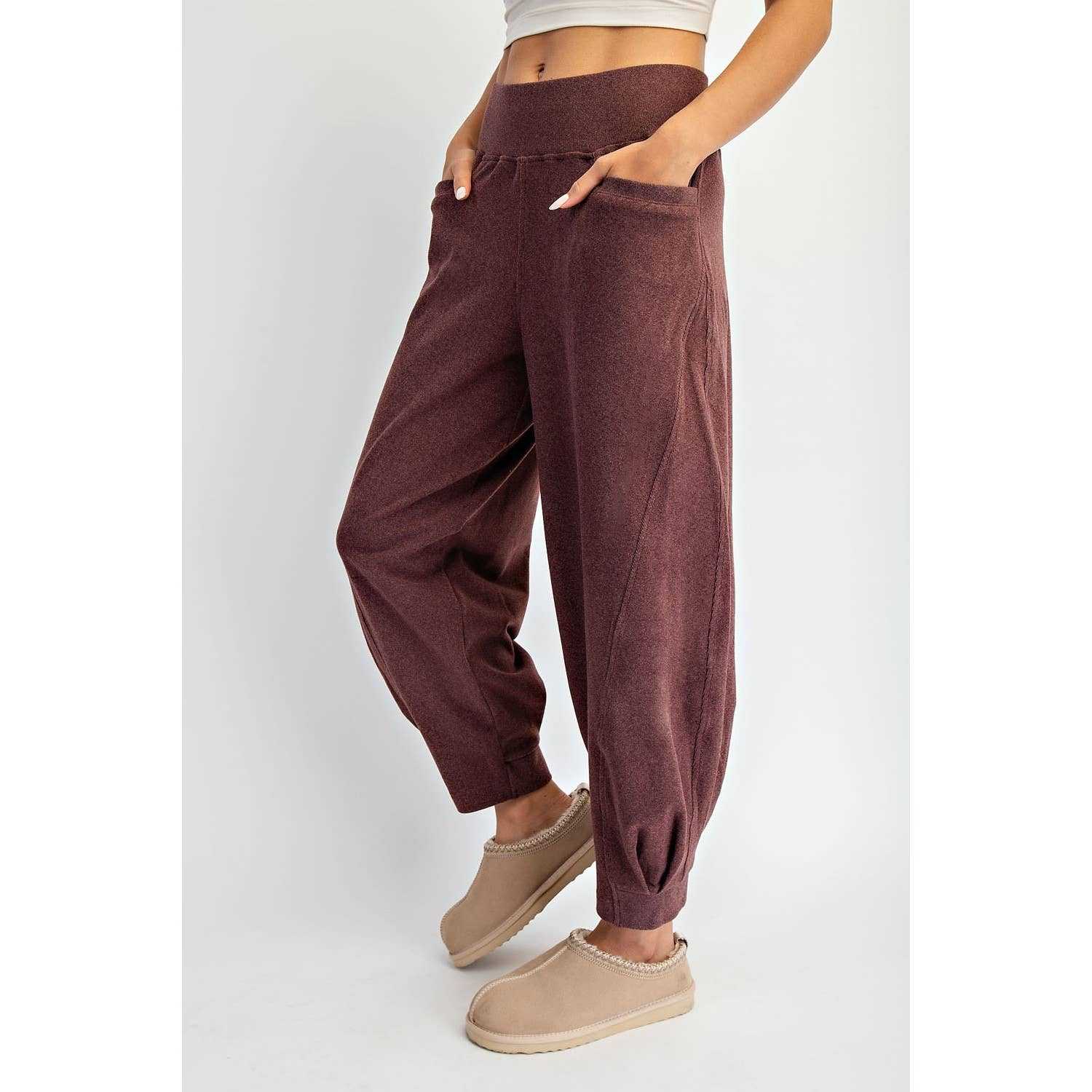 RIB BRUSH COCOON PANT