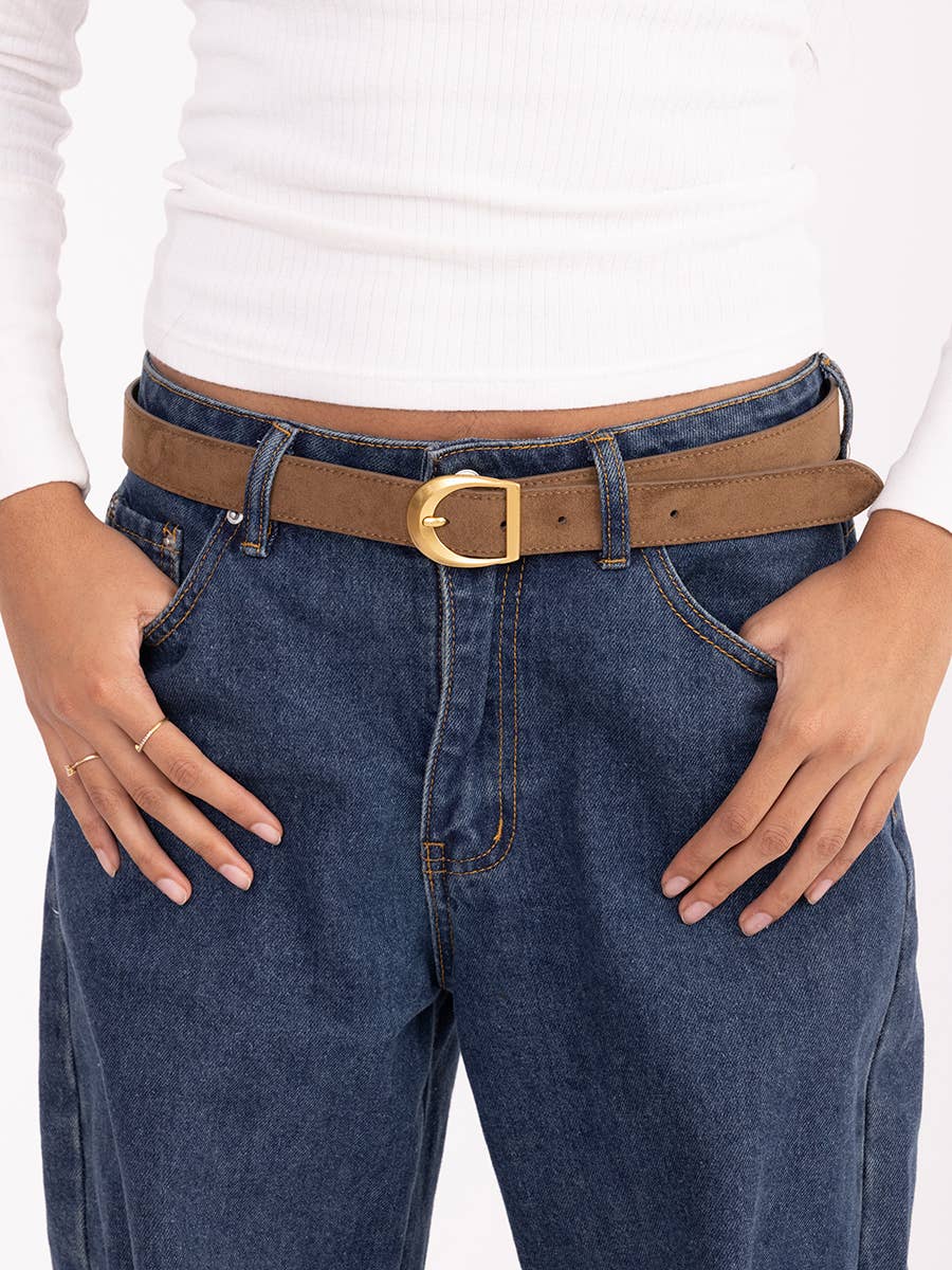 Jen & Co. - Faux Suede Belt w/ Antique Buckle | BELT2902