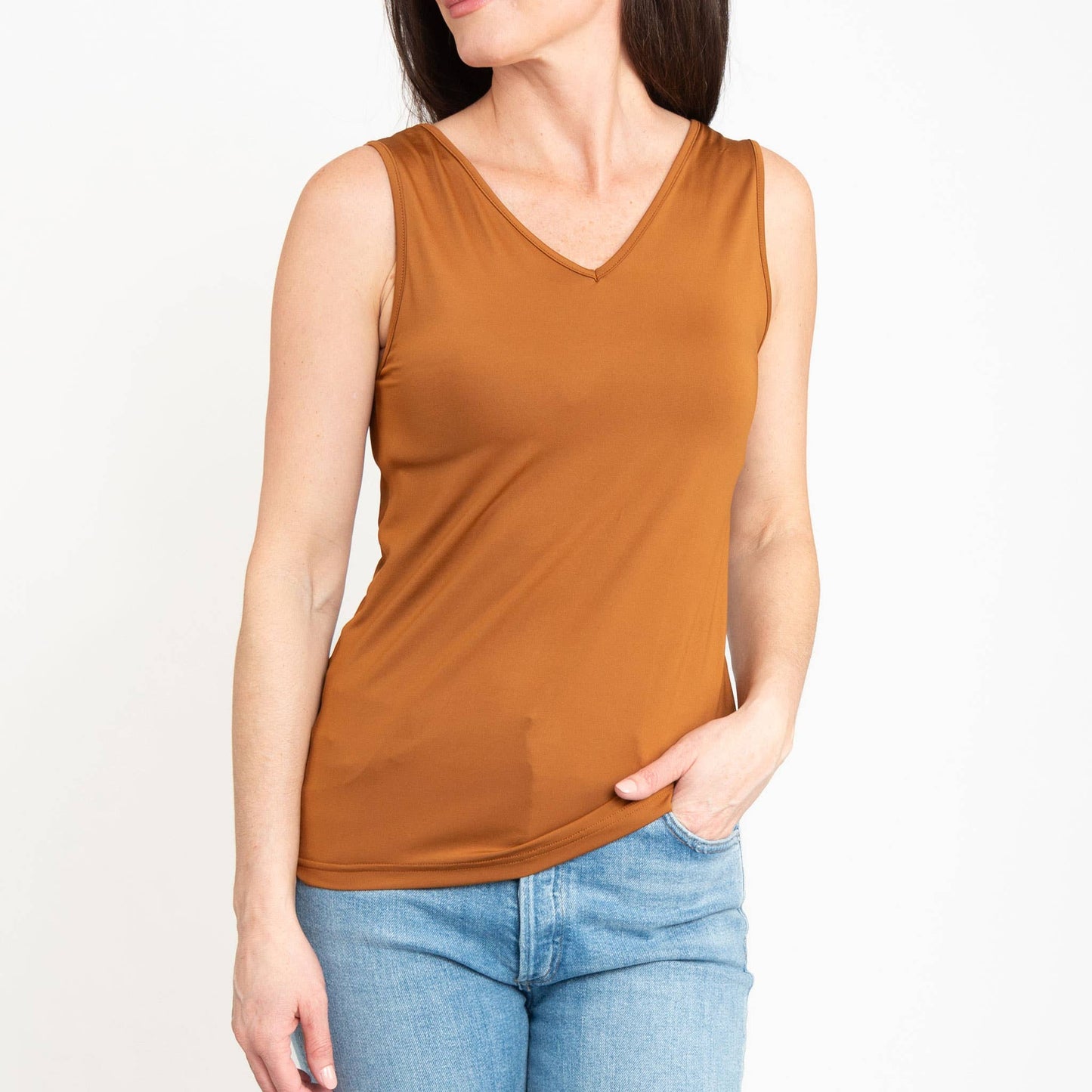 Elsie & Zoey - Audrey Reversible Scoop Neck and V-Neck Stretch Tank Top