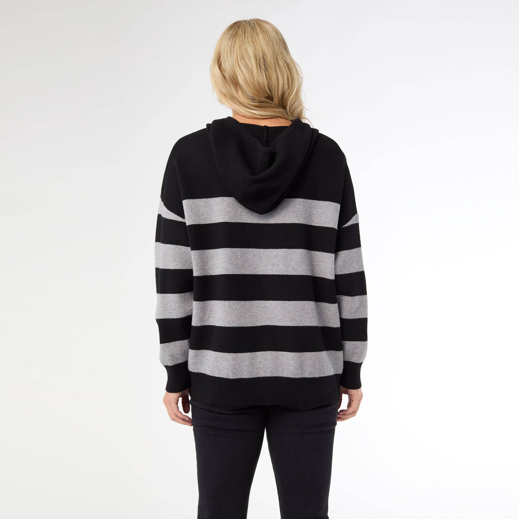 Heavenly-Luxe Stripe Pullover with Hood