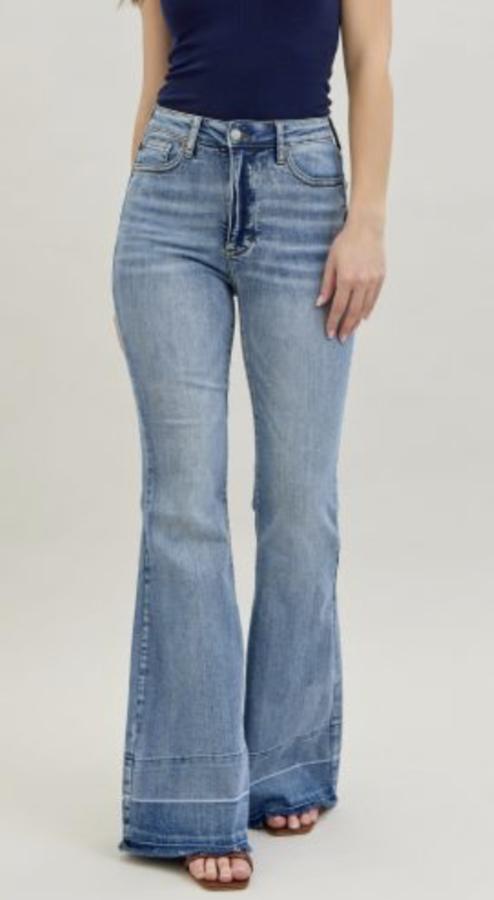 Tummy Control Release Hem Flare Jeans