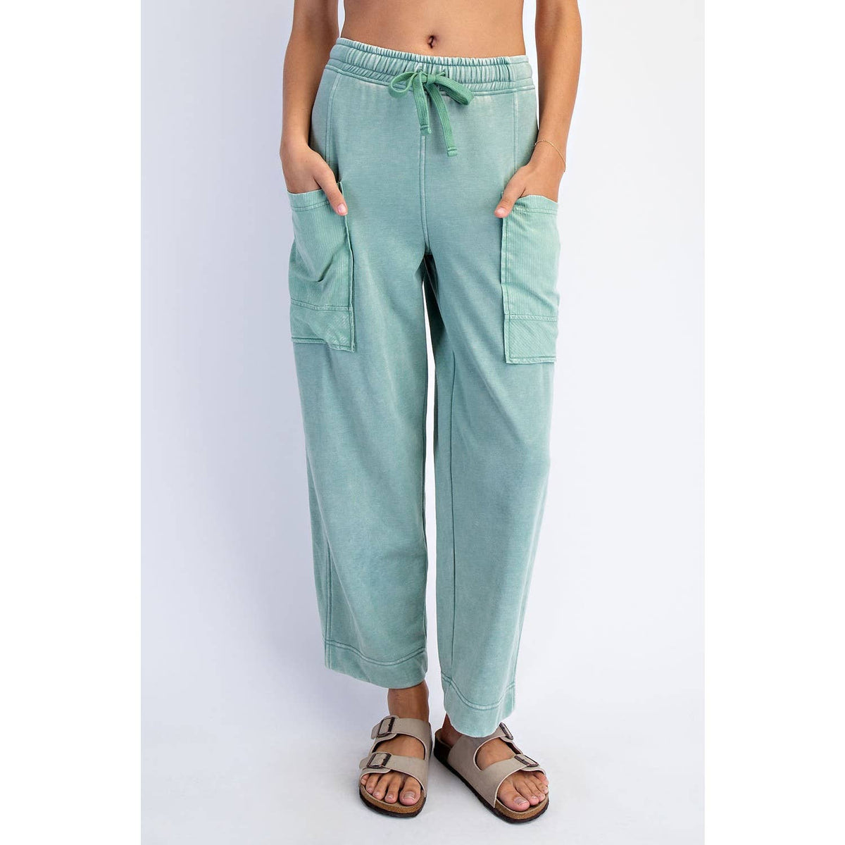 Mineral Wash French Terry Cropped Pants