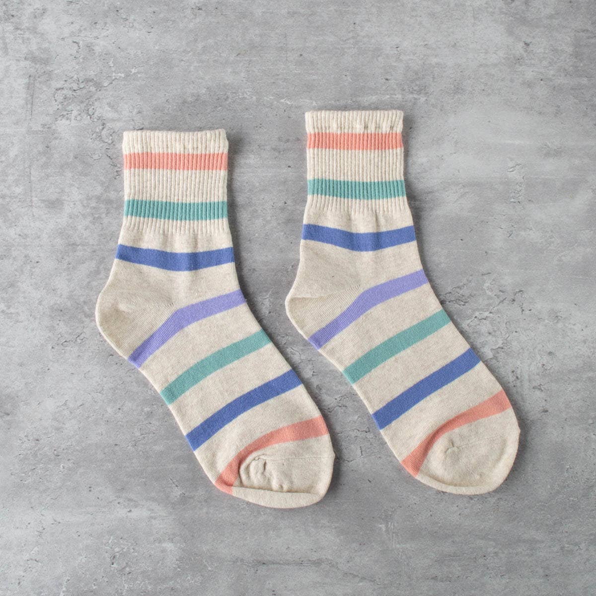 Color Striped Casual Socks Fall-Winter Tiepology