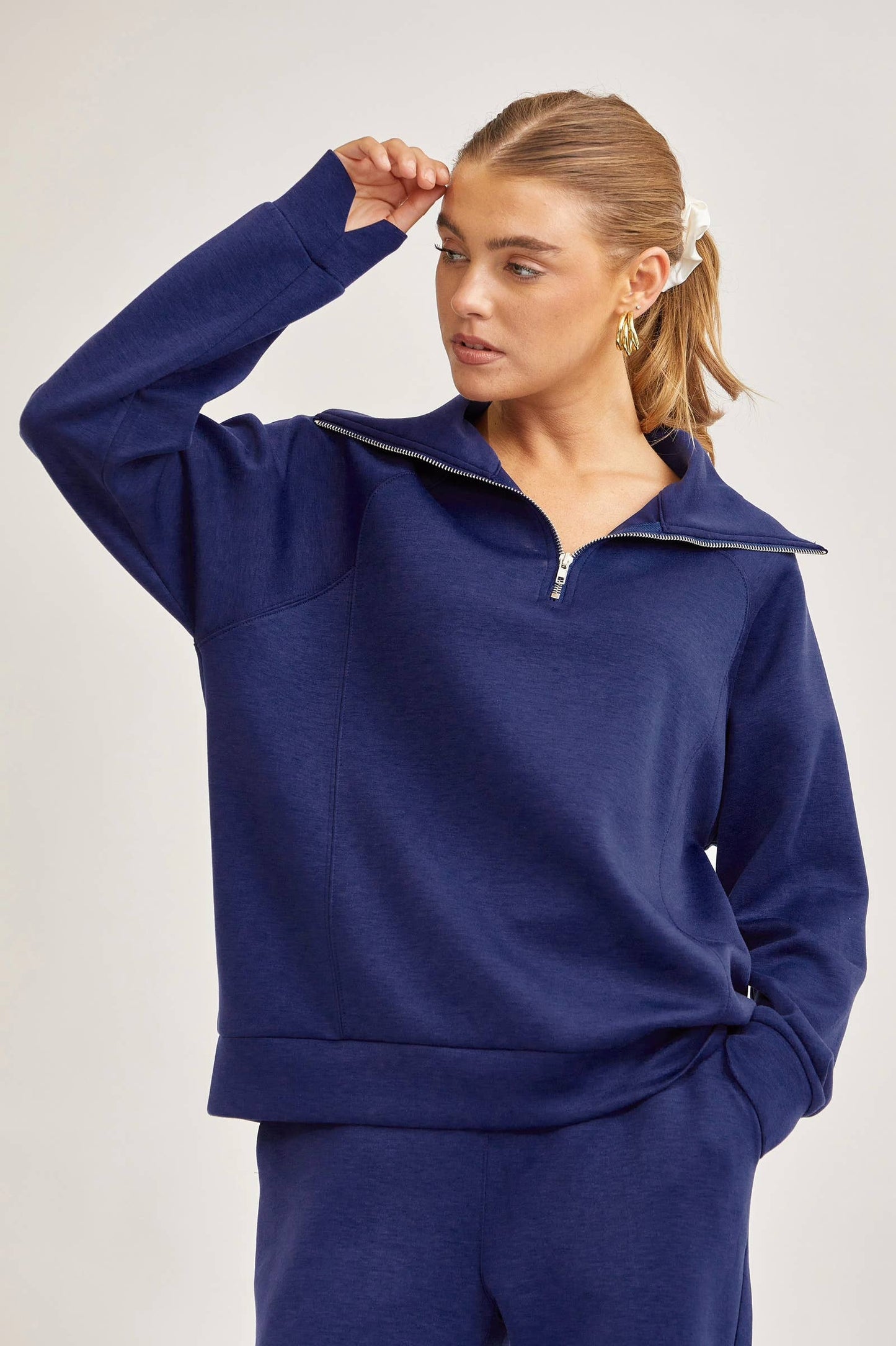 Quarter Zip Pullover MODAL TOP Dear Scarlett