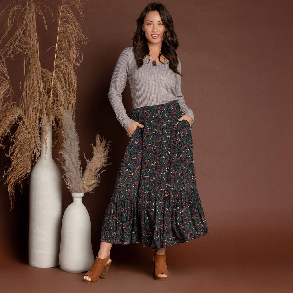 Ribbed Long Sleeve Top | Alba Oatmeal V-Neck Wardrobe Essential