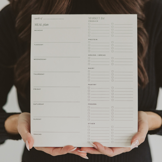 Weekly Meal Plan Notepad – Meal Planner & Grocery List Stationery
