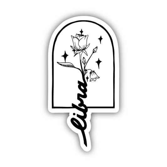 Libra Bluebells & Large Rose Zodiac Sticker Core Big Moods