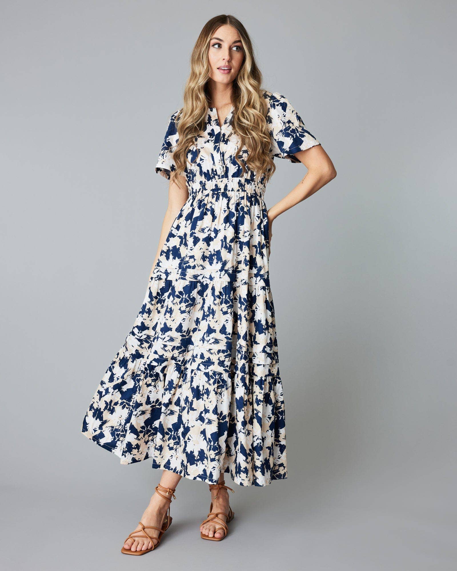 Elaine Dress: Gardenia Combo Spring-Summer Downeast