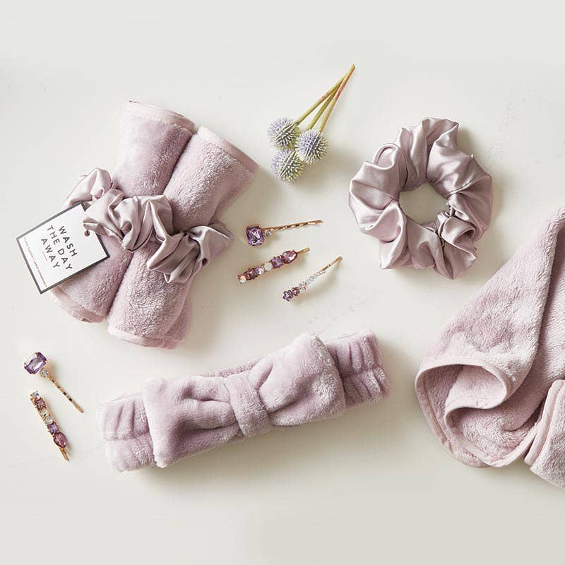 Plush Bow Headband - Lilac Ash Core Bella Sleep + Spa