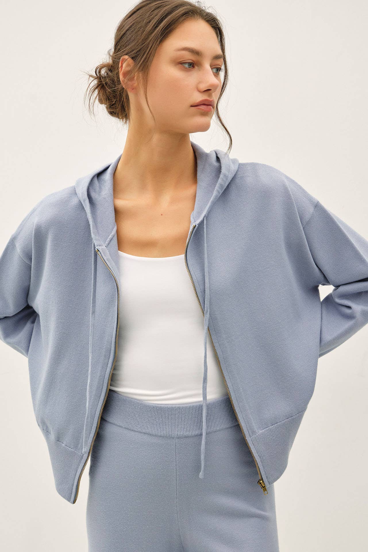 ULTRA COMFY RIBBED KNIT HOODIE JACKET