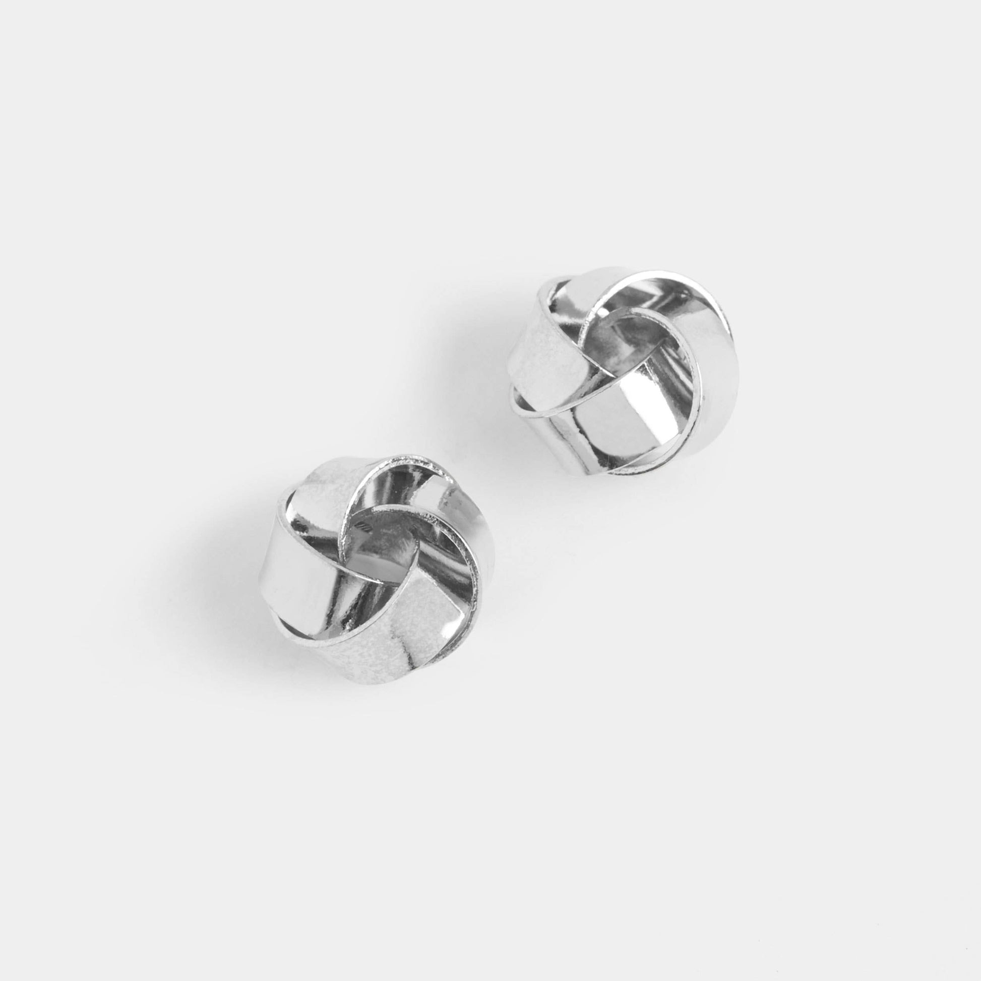 Twisted Knot Stud Earring - Silver Whispers