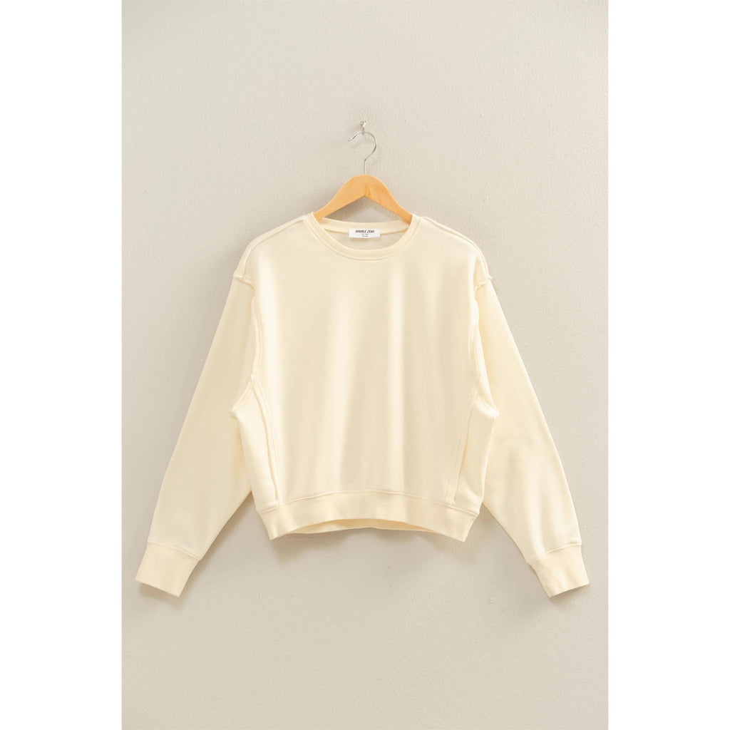 Raw Edge Detail Burnout Sweatshirt
