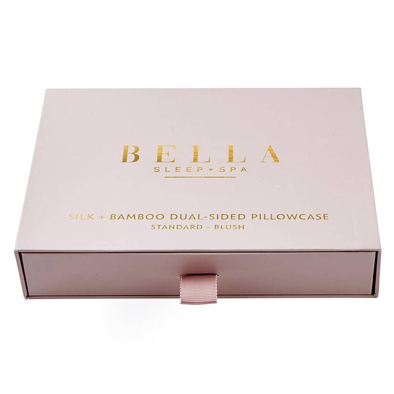 Dual-Sided Silk + Bamboo Pillowcase - Standard - Blush Core Bella Sleep + Spa