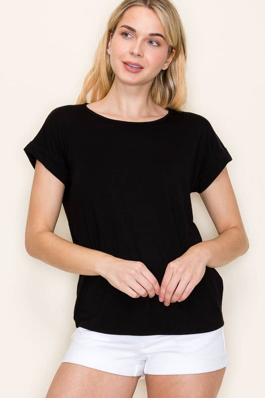 BLACK KEY HOLE JERSEY TOP STACCATO
