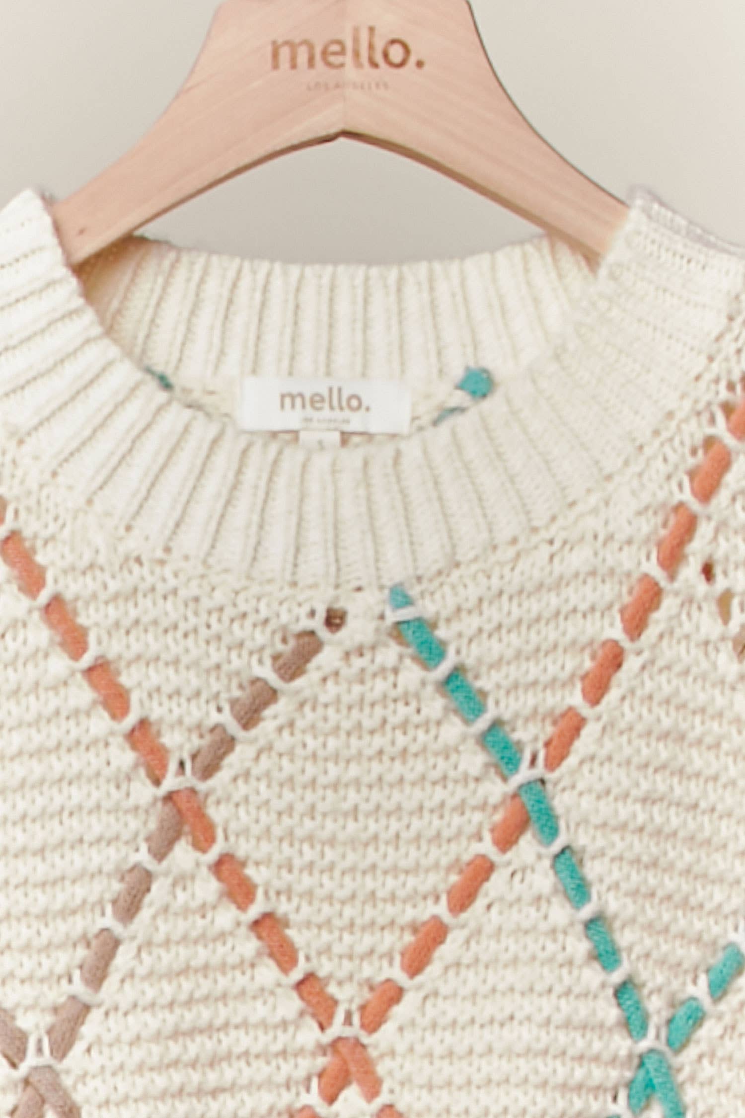 Diamond Cutout Knit Sweater Mello.