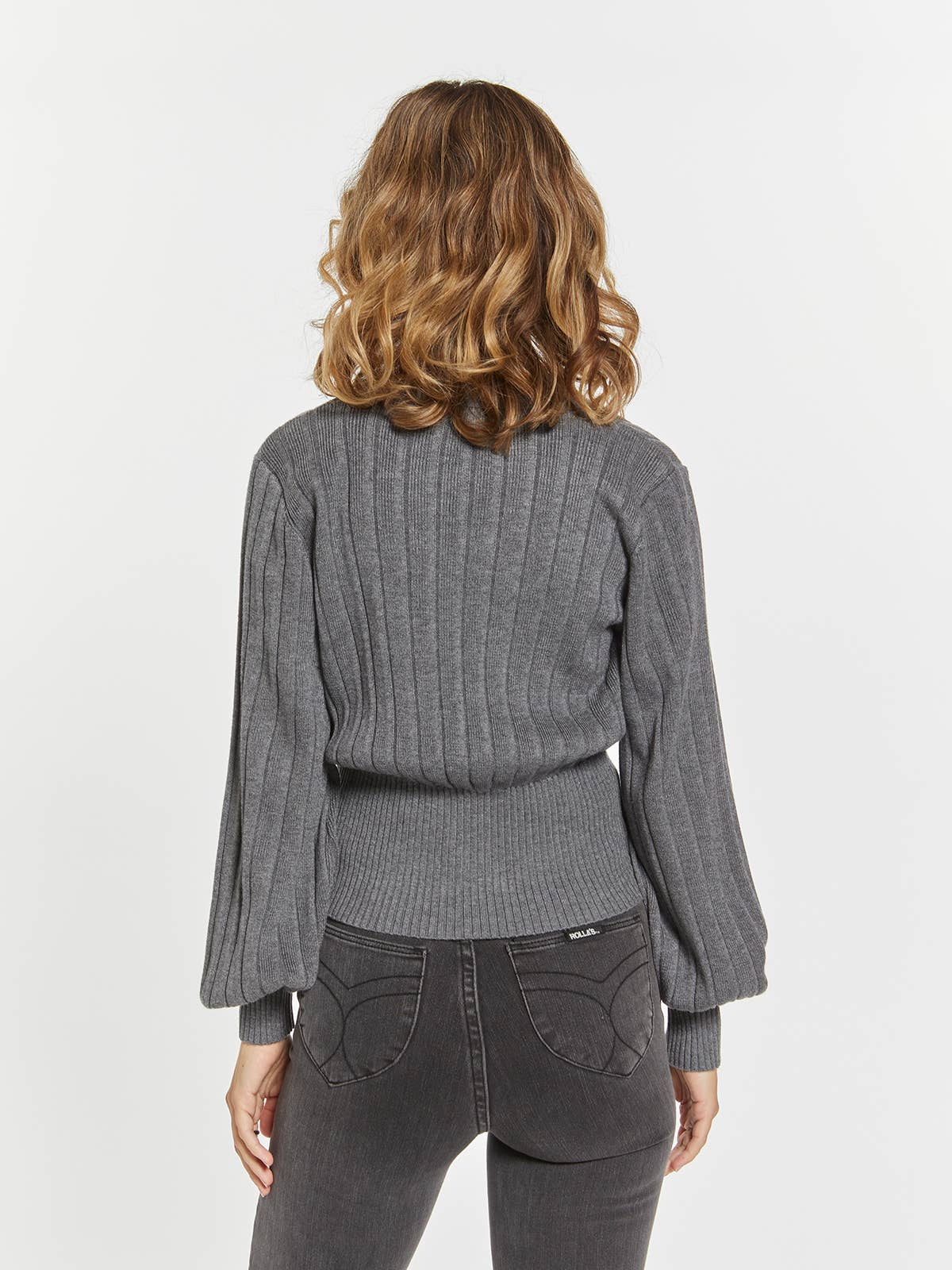 Heather Grey Ribbed Knit Sweater - Mae Sweater Fall-Winter Weekend Los Angeles
