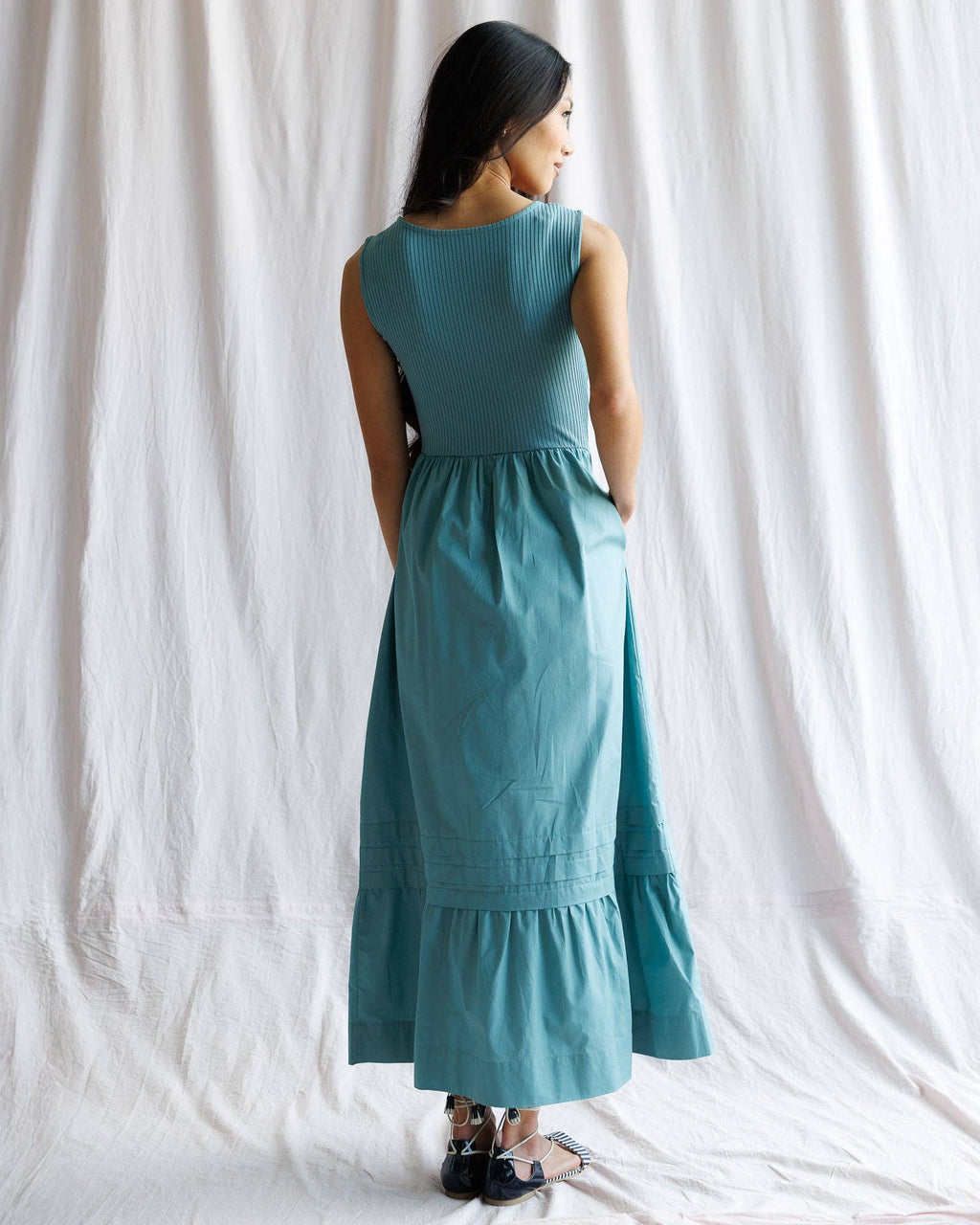 Downeast - Promenade Teal Sleeveless Maxi Dress