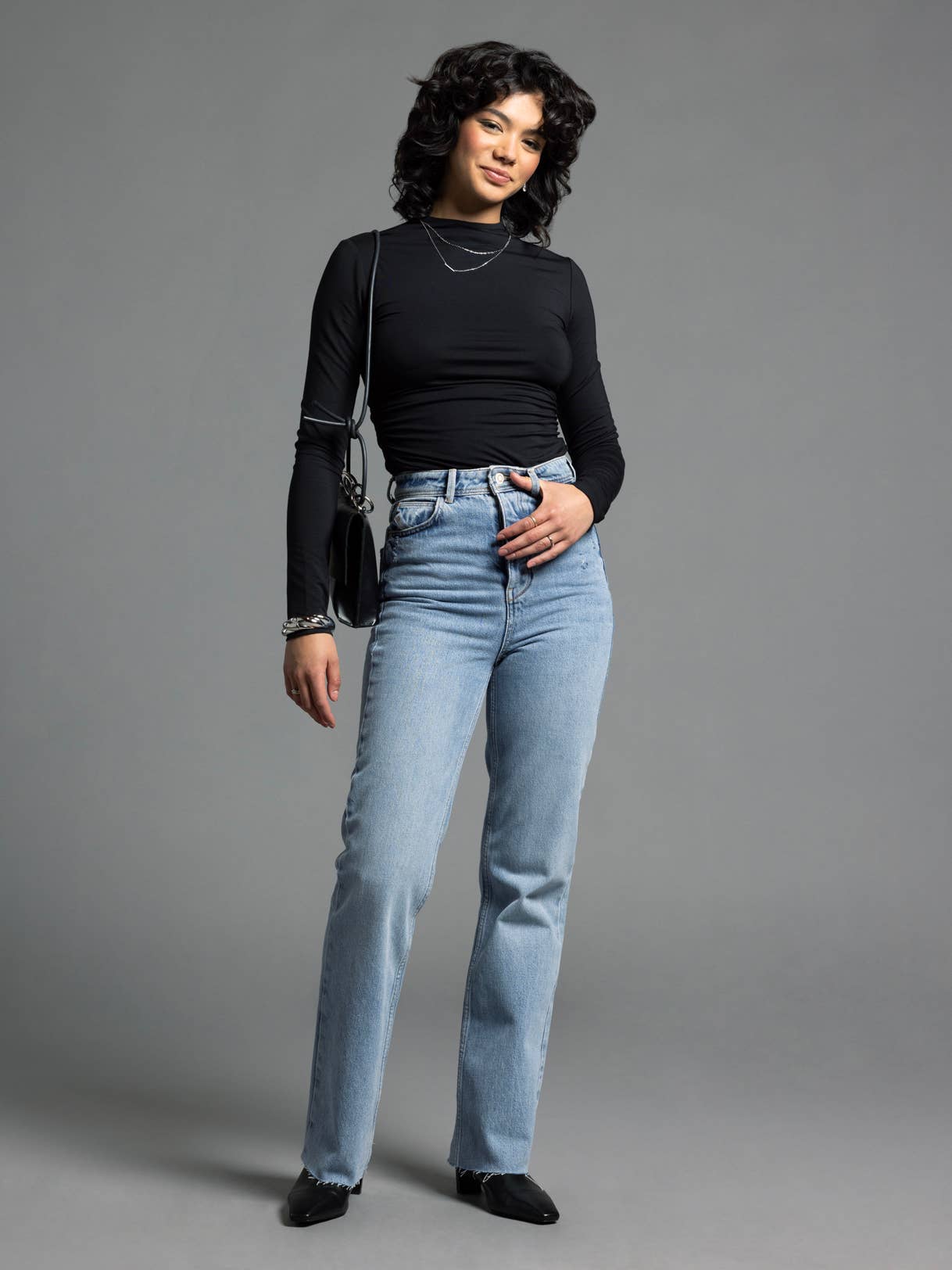 Side Ruched Top – Long Sleeve Top with Gathered Sides