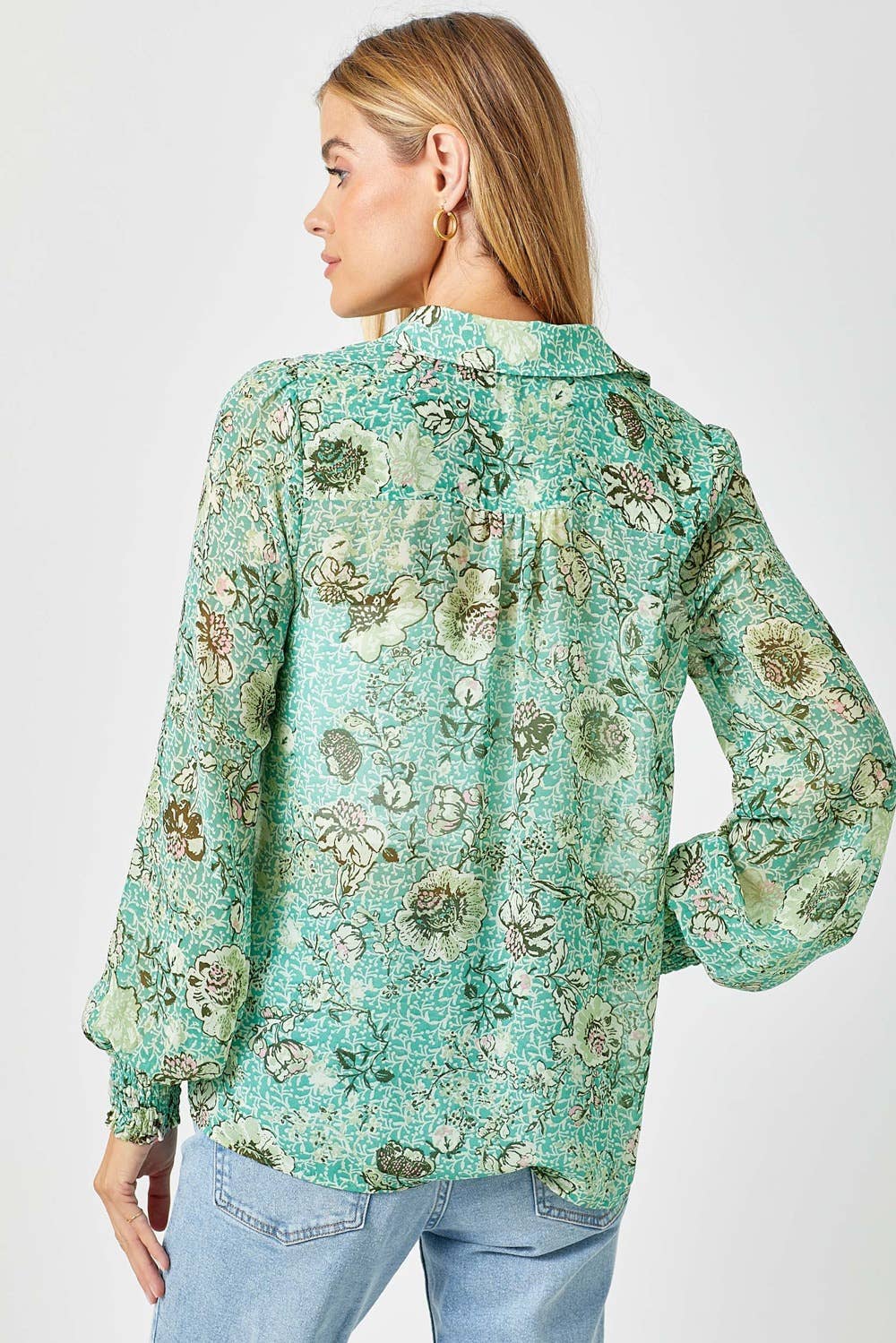 Mystree - 60532 Pintuck Print Blouse Mystree