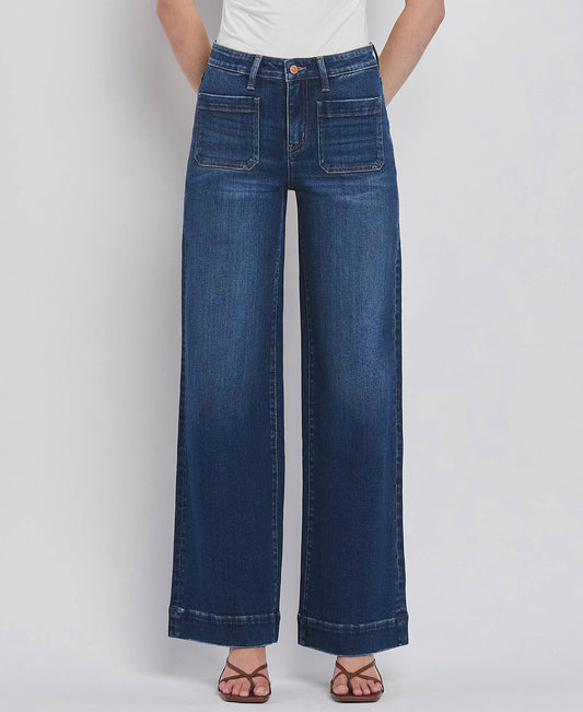 FLYING MONKEY - HIGH RISE WIDE TROUSER JEANS F5764D FLYING MONKEY