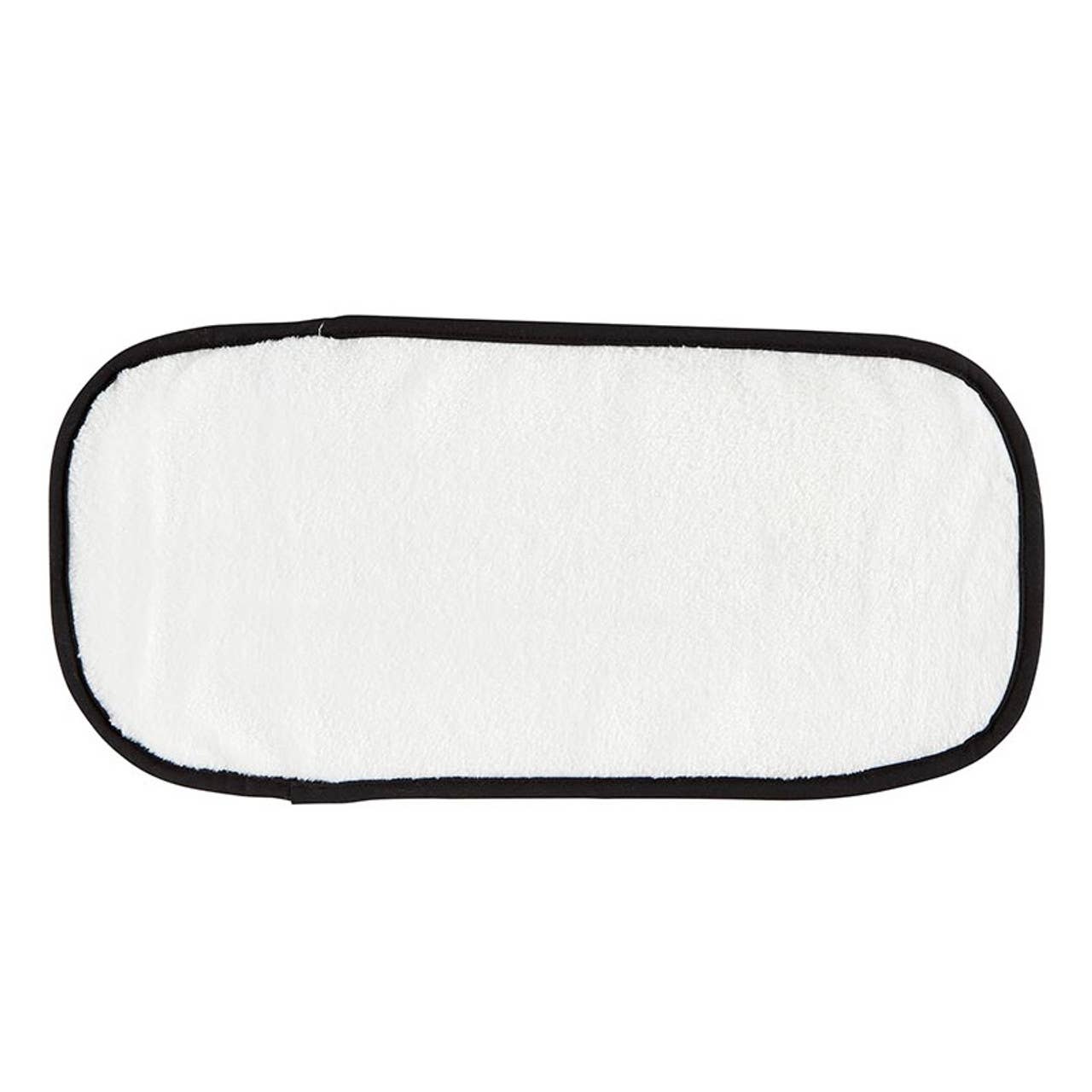 Plush Face Cloth - White with Black Trim Core Bella Sleep + Spa