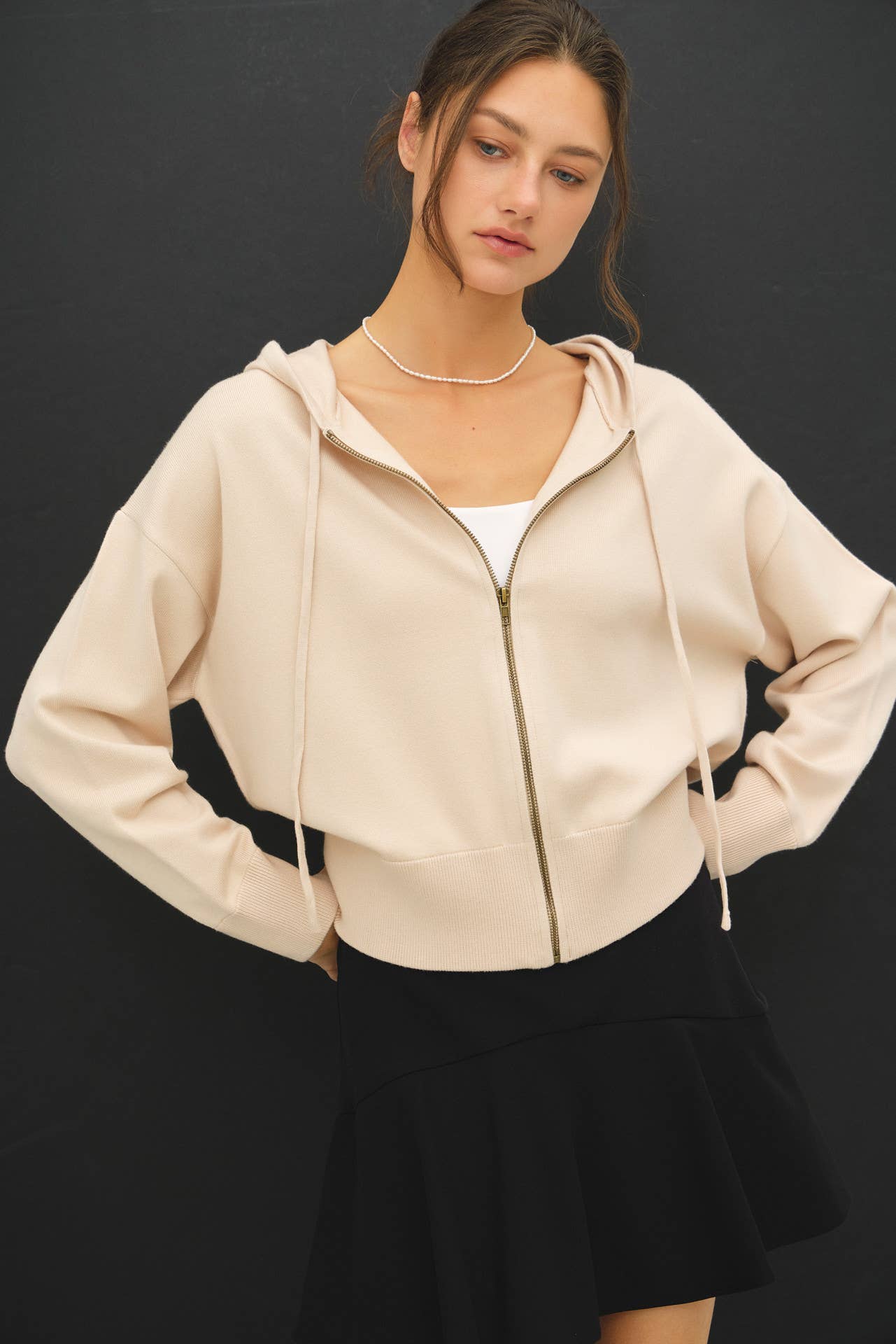 ULTRA COMFY RIBBED KNIT HOODIE JACKET