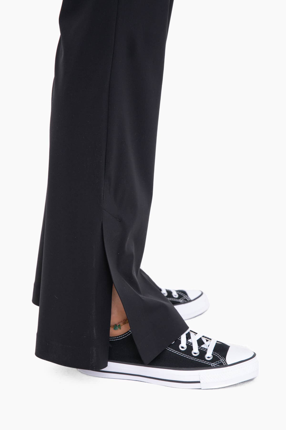 Graphene-Blend Wide Leg Active Pants: BLACK Core Mono B