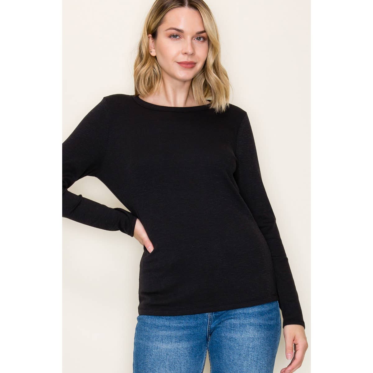 BABY RIB BASIC TOP