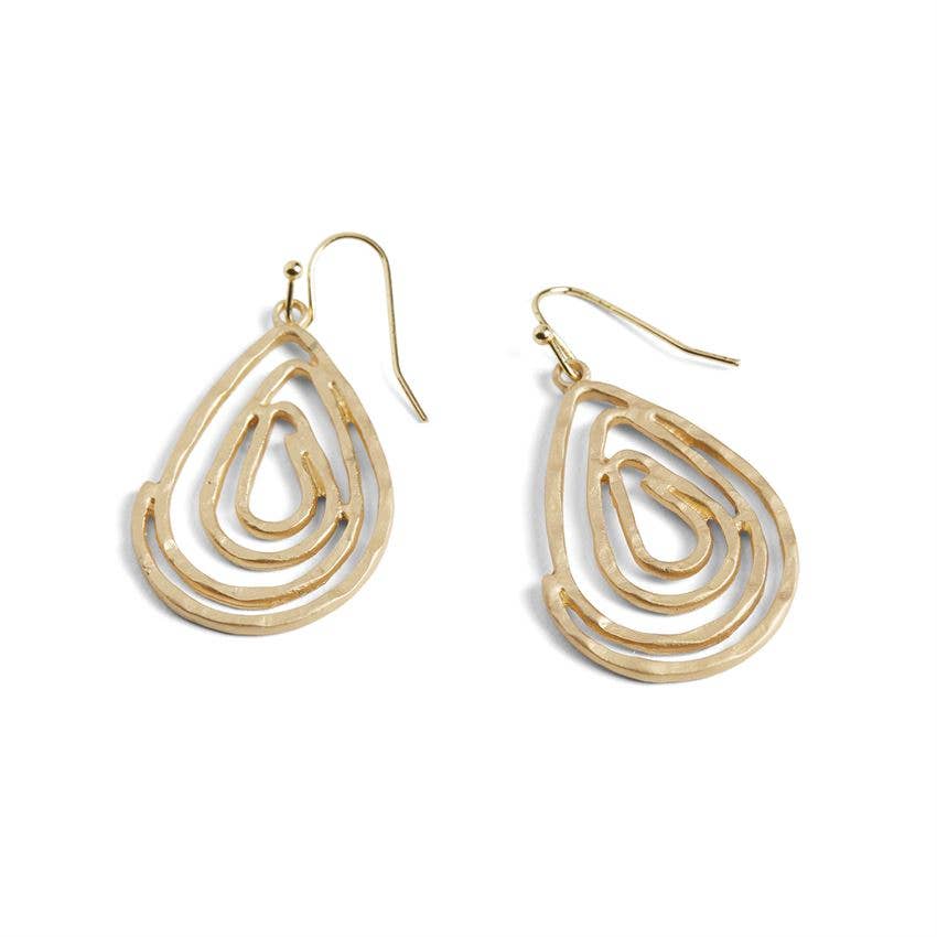 Swirl Teardrop Earrings - Matte Gold: Matte Gold  Whispers