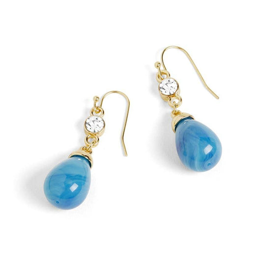 Stone Teardrop Bead Dangle Earrings - Ocean - 4th of July: Ocean  Whispers