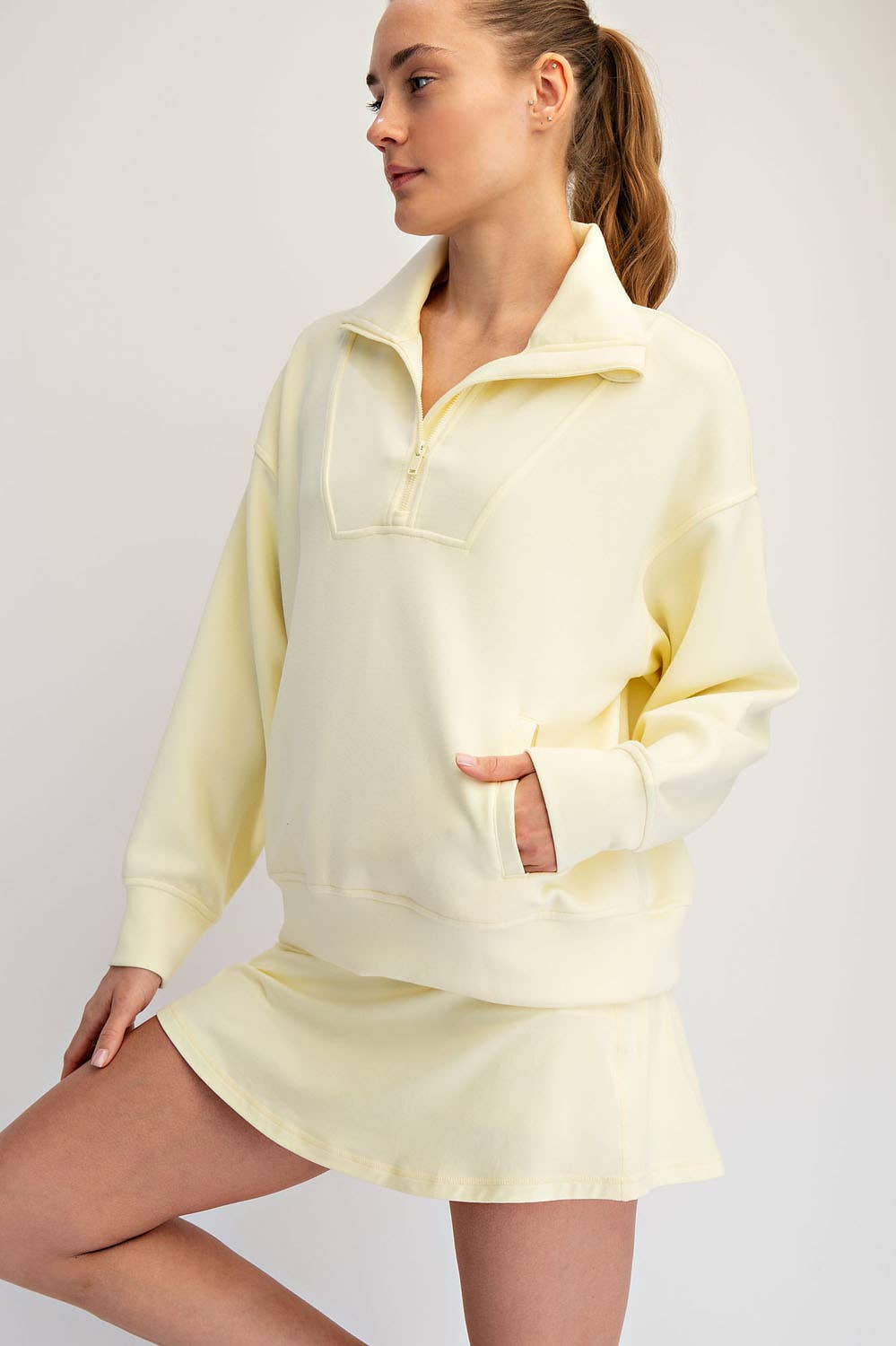 Butter Smooth Quarter Zip Mock Neck Pullover