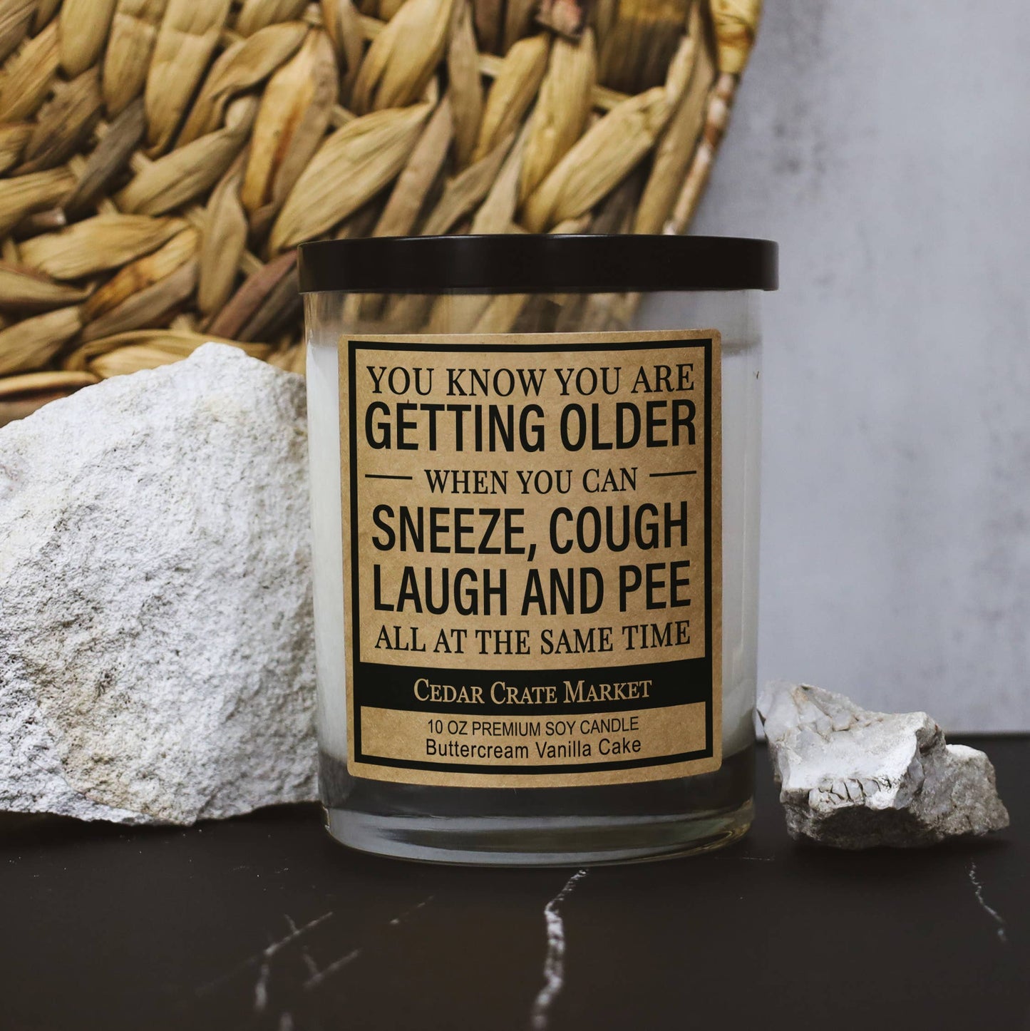 Sneeze, Cough, Laugh, And Pee Soy Candle Core Cedar Crate Market