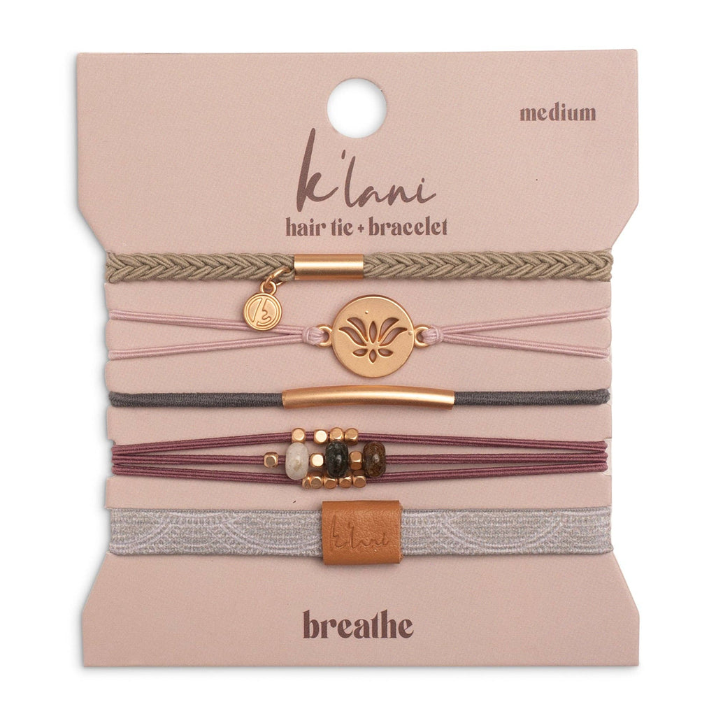 "Breathe" Lotus Flower Yoga Inspired Hair Tie Bracelets
