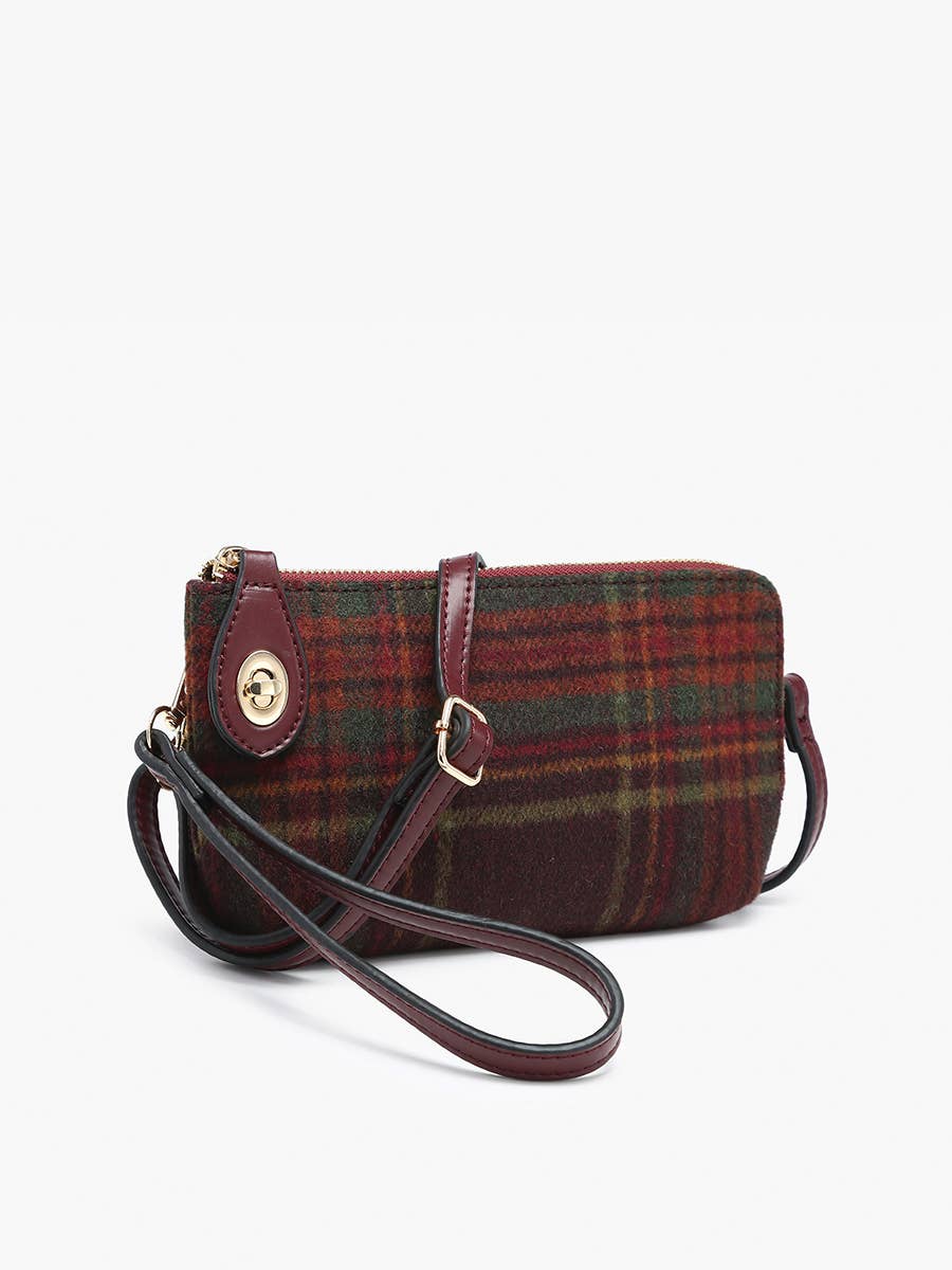 Kendall Plaid Crossbody/Wristlet w/ Twist Lock
