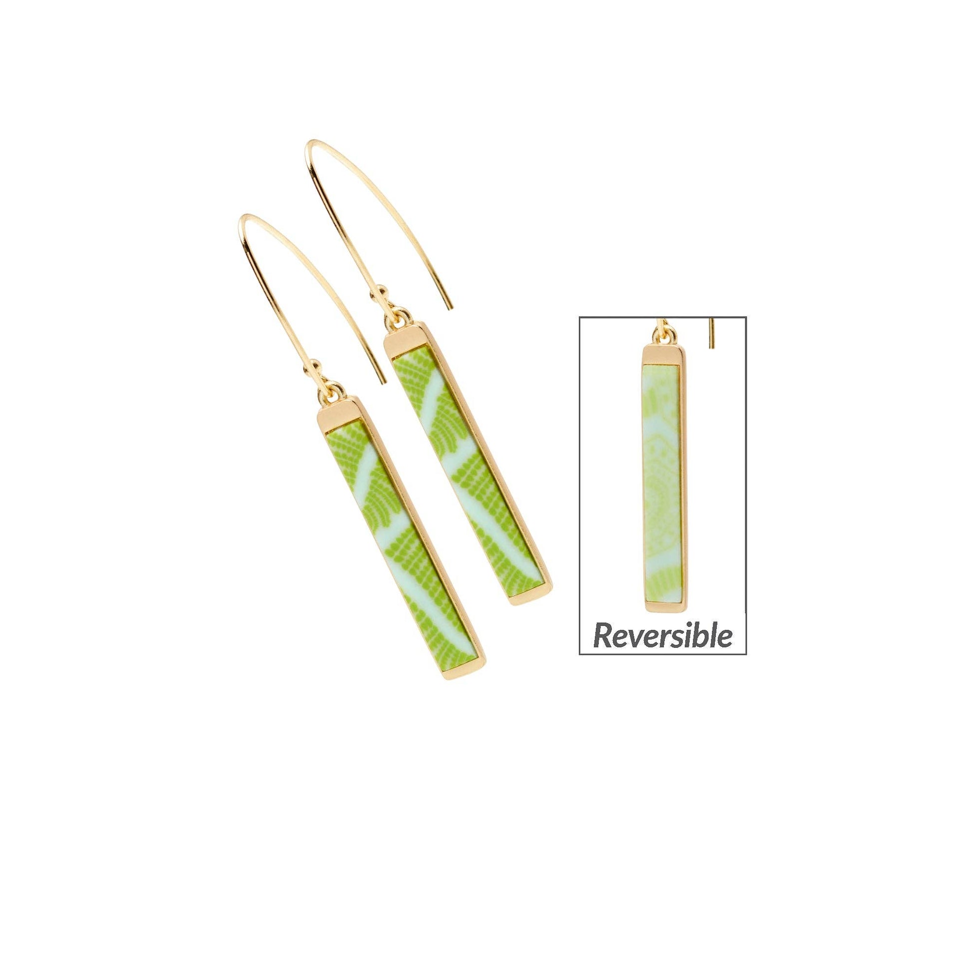 Seaside Green Reversible Mini Bar Earrings Spring-Summer JILZARAH