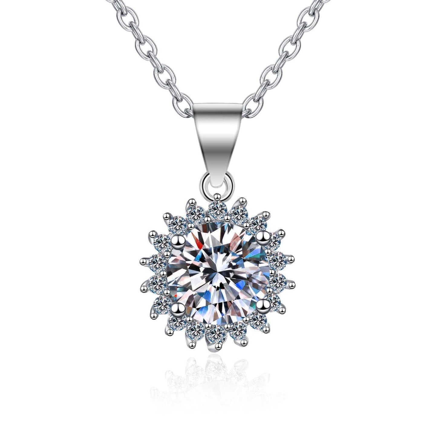 Moissanite Snowflake Pendant Necklace in 925 Sterling Silver Core Perimade & Co. LLC