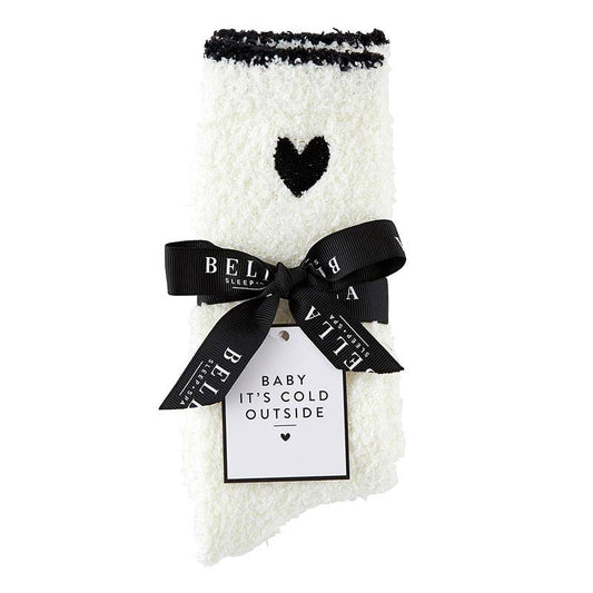 Cozy Socks - Black Trim + Black Heart Fall-Winter Bella Sleep + Spa