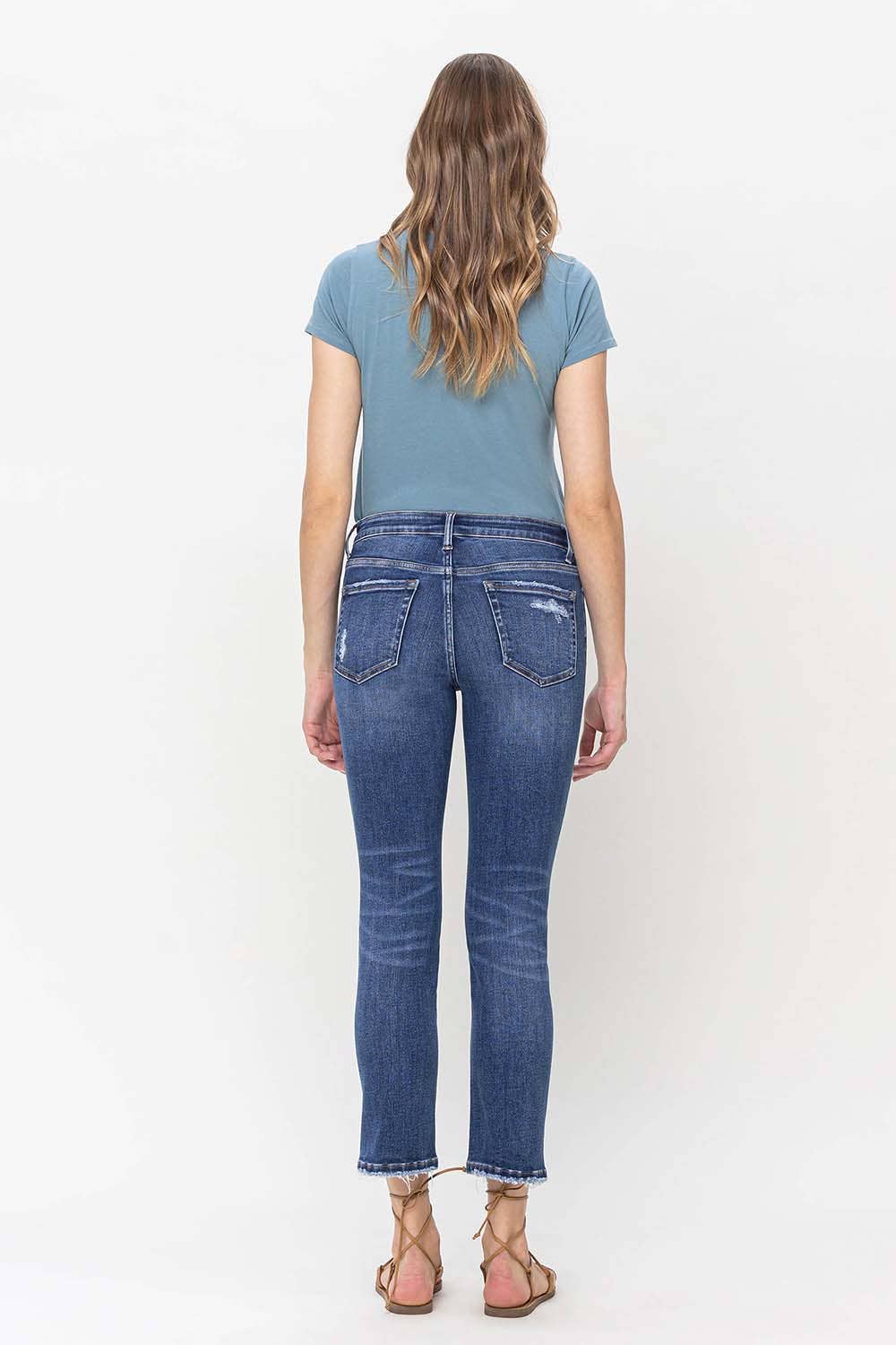 MID RISE CROP SLIM STRAIGHT JEANS Spring-Summer Lovervet by VERVET