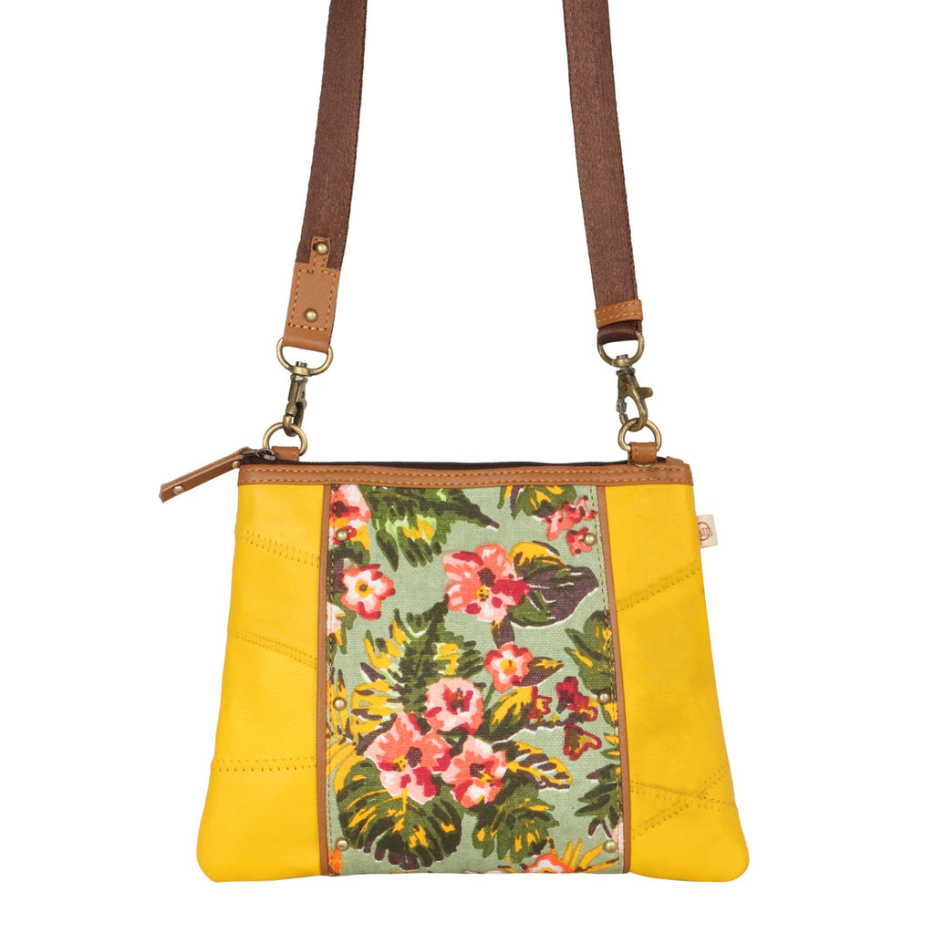 Vaan & Co. - Noa Angled Crossbody Bag - Upcycled Leather & Canvas
