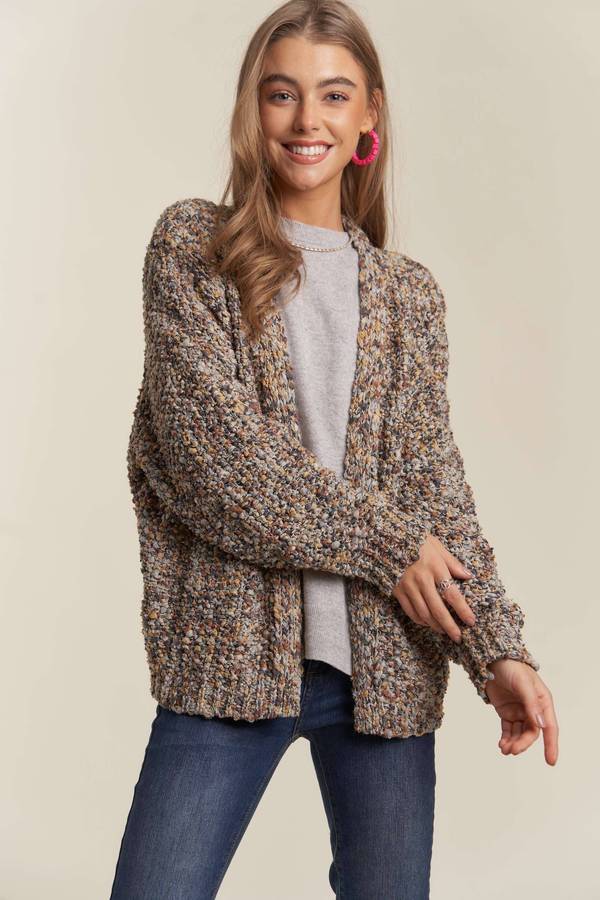 Multicolor Chunky Knit Cardigan