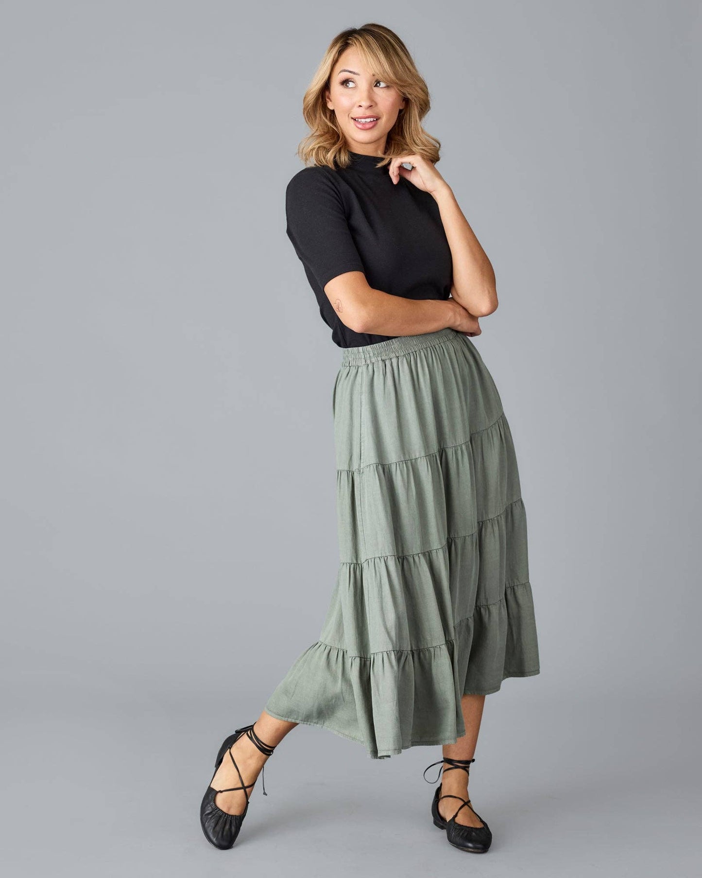 Jane Skirt  in Sage Fall-Winter Downeast